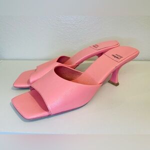 Jeffrey Campbell Square-Toe Mule Baby Pink Heeled Sandals Size 11